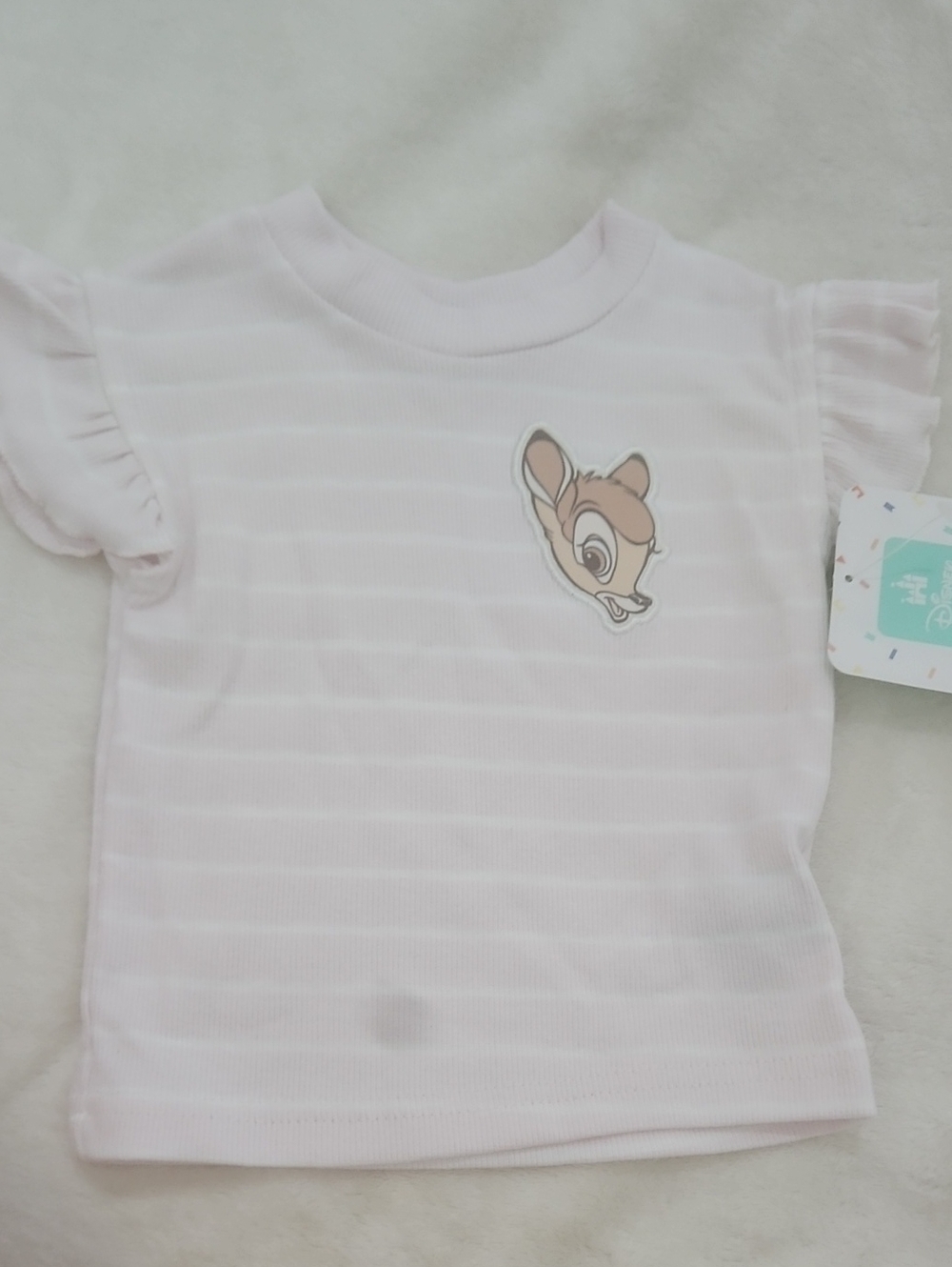 Disney Pale Pink Bambi Ruffle Sleeve Tee